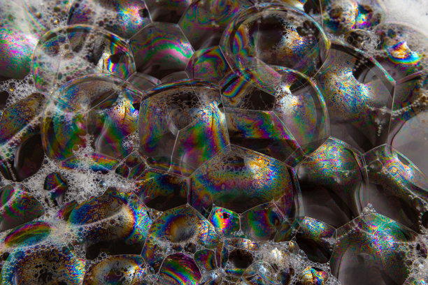 宏观上看肥皂泡。图片下载