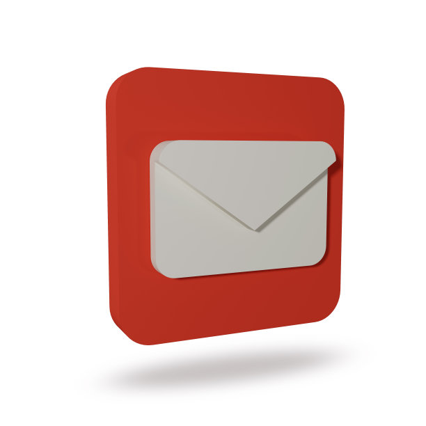 3D邮件图标隔离在白色背景。带有邮件符号的通知图标。三维渲染图片下载
