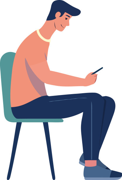 一位商人坐在椅子上使用科技图片下载