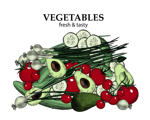 健康的纯素素食食品——白色背景上的蔬菜。图片下载