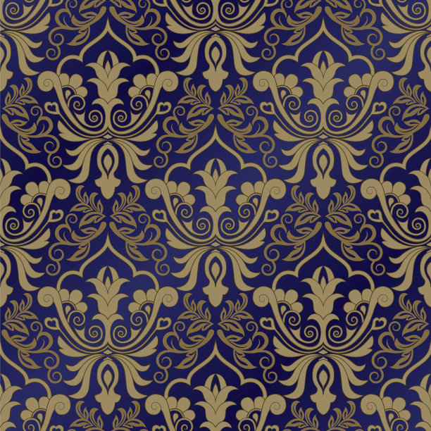 锦缎无缝花卉背景图案。矢量插图。图片下载