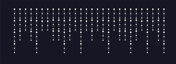 矢量水平边界的串仙女光花环。用闪亮的圣诞彩灯装饰节日。大小不一的灯泡。图片下载