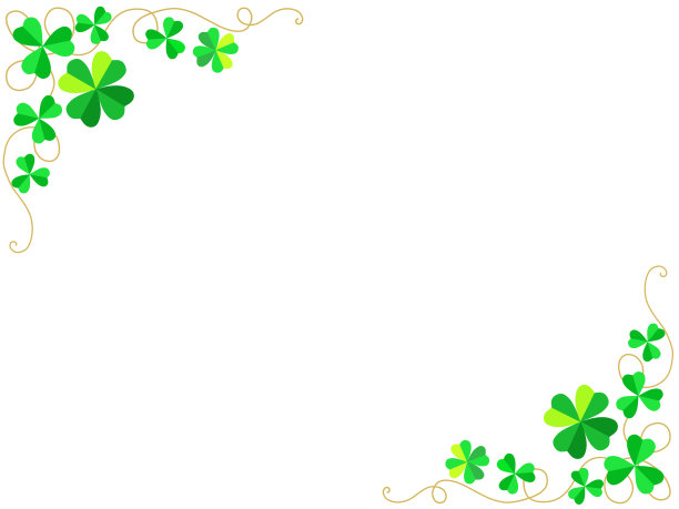 四叶草和三叶草框架背景材料图片下载