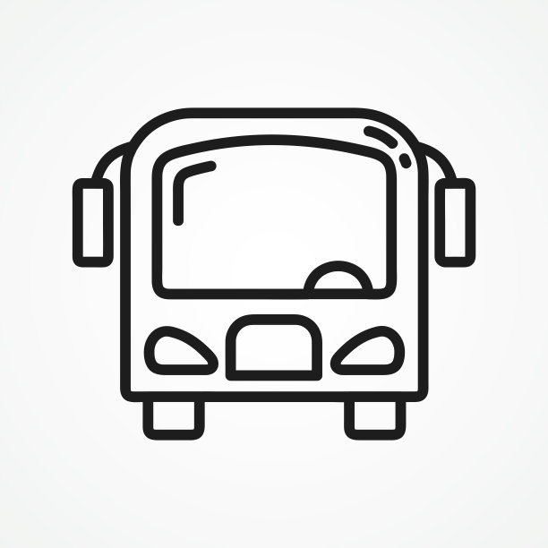 公交线路图标。巴士轮廓图标。图片下载