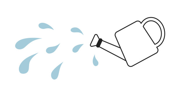 喷壶倒单色平面矢量对象图片下载