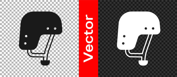 黑色滑板头盔图标隔离在透明的背景。极限运动。运动设备。向量图片下载