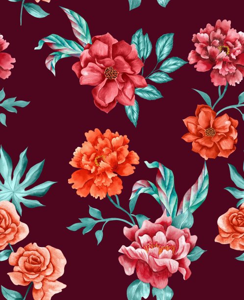 水彩花卉图案图片下载