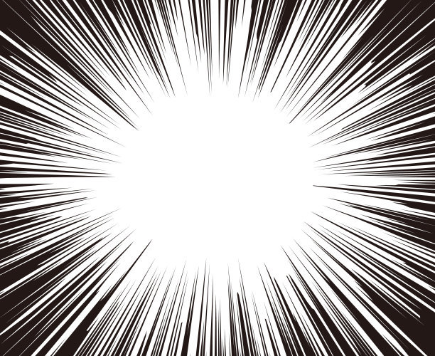 黑白卡通风格聚焦线背景图形图片下载