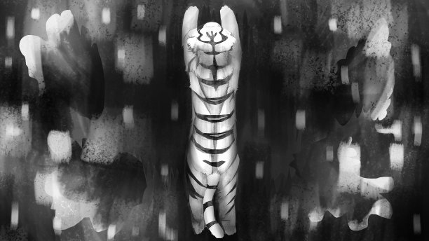 一个运行的白虎顶部视图，正上方的插图图片下载