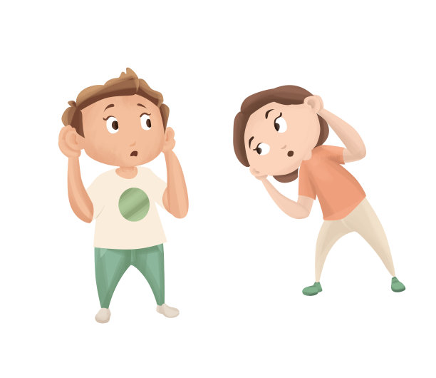 倾听儿童卡通插画图片下载