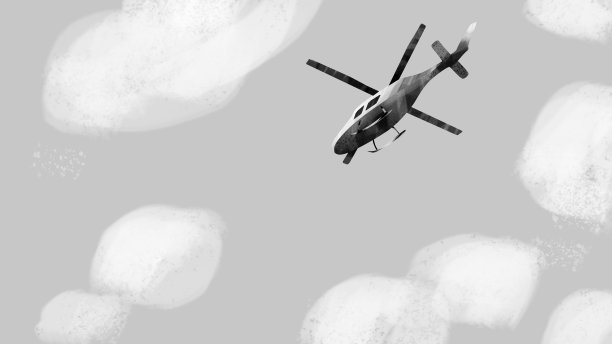 直升机在天空的插图图片下载