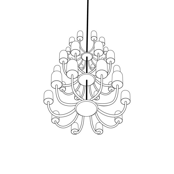 吊灯涂鸦矢量插图图片下载