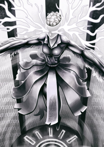 虚构的未来强大的女性角色插画图片下载