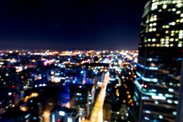 模糊了北京城市夜晚的背景图片下载