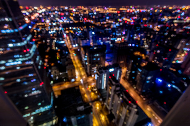 模糊了北京城市夜晚的背景图片下载