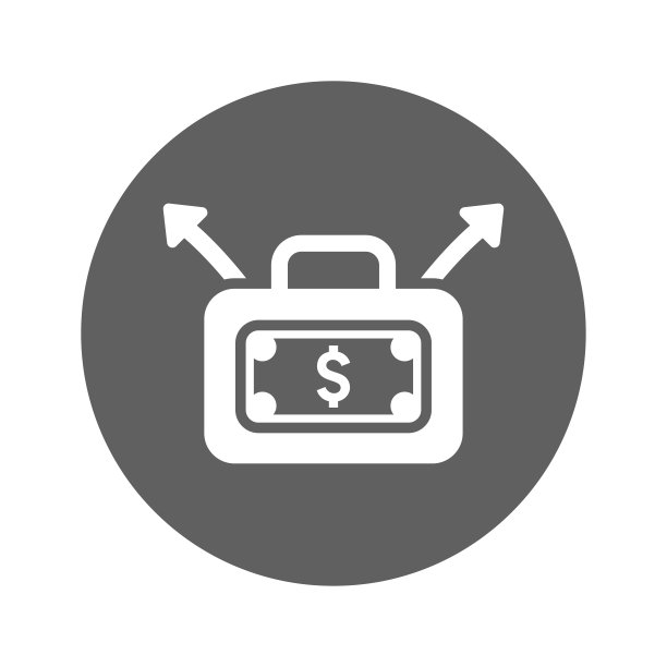 美元行李箱图标。图片下载