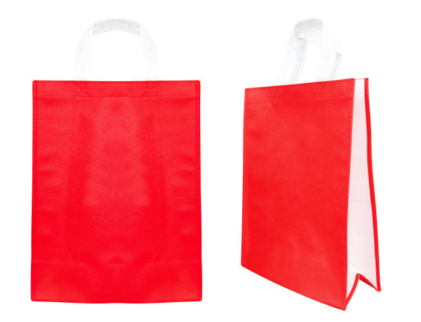 红色布袋孤立在白色背景与剪辑路径图片下载