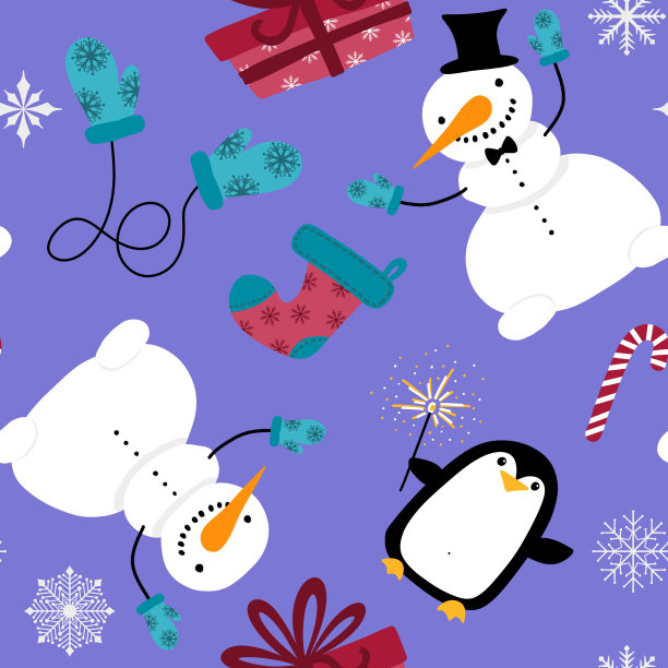 冬天打印雪人和雪花图片下载