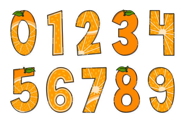 手工制作的橙色字母。色彩创意艺术排版设计图片下载