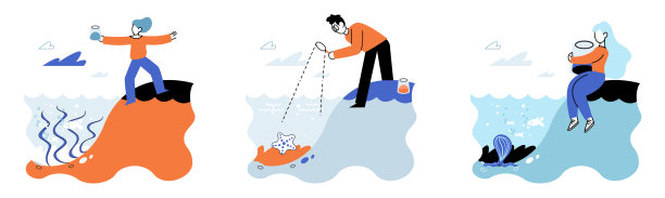 观察野生海洋生物，以保护它们，研究动物的生存状况图片下载