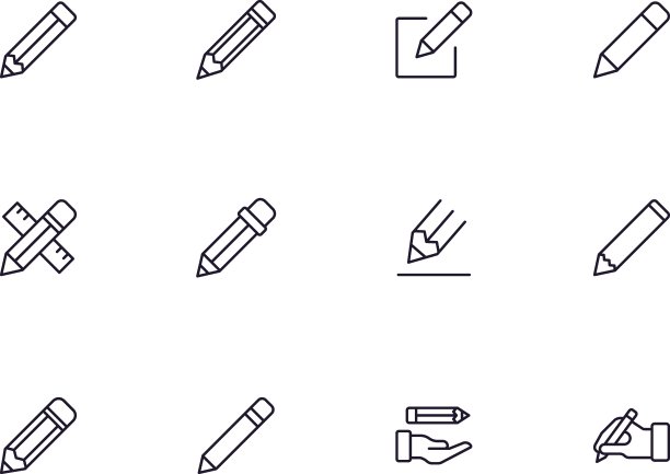 铅笔概念系列图标图片下载