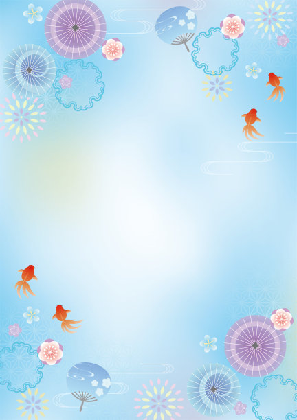日式夏日背景配金鱼图片下载