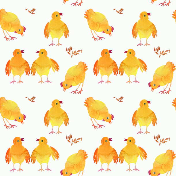 小鸡无缝图案。图片下载