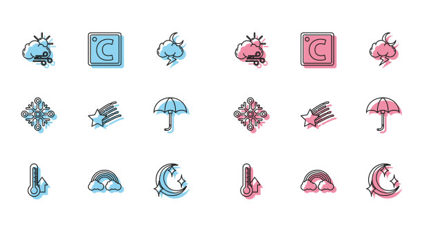 设线温度计彩虹有云有风图片下载