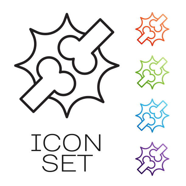 黑线关节疼痛，膝关节疼痛图标隔离上图片下载