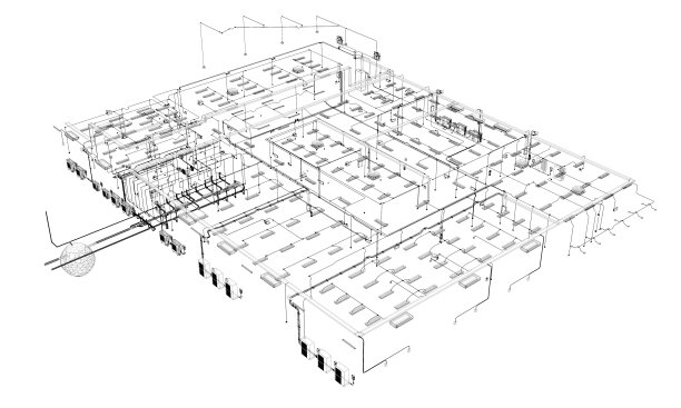 建筑管道的三维插图图片下载