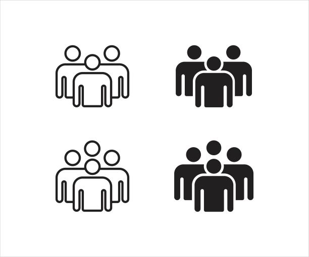 群人图标，群用户符号，朋友，人，团队图标，符号，标志，矢量插图图片下载