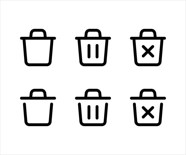 垃圾桶图标，垃圾桶符号，标志，垃圾，垃圾桶，垃圾矢量插图图片下载