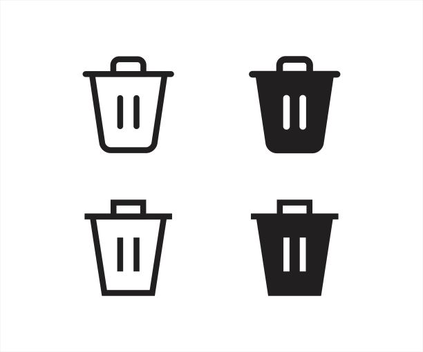 垃圾桶图标，垃圾桶符号，标志，垃圾，垃圾桶，垃圾矢量插图图片下载