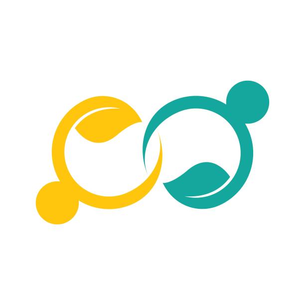 无限和叶子标志矢量图标图片下载