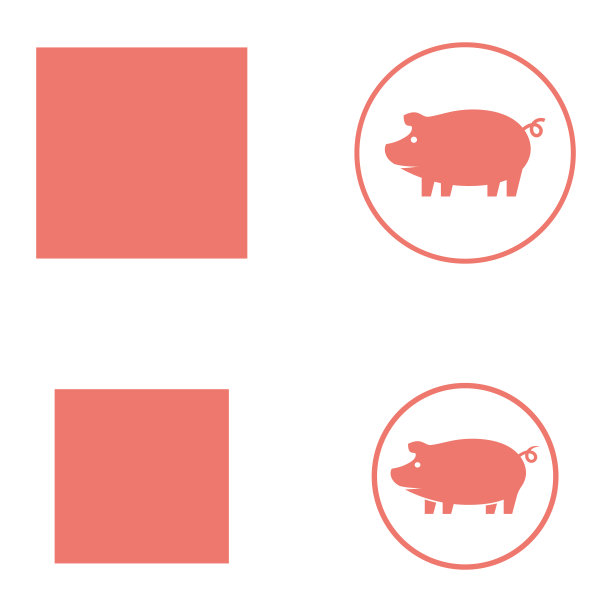 简单的猪标志设计，为猪场，餐厅，企业，猪肉中心，矢量图片下载