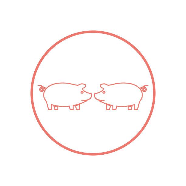 简单的猪标志设计，为猪场，餐厅，企业，猪肉中心，矢量图片下载