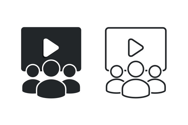 视频观看器图标。说明向量图片下载