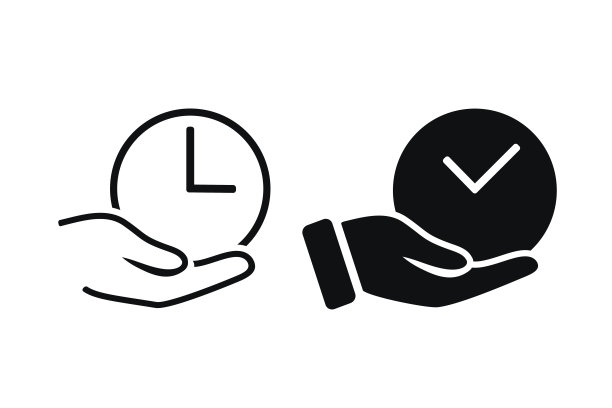 手持时间图标。说明向量图片下载