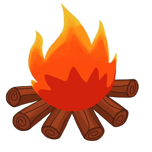 水彩和绘画篝火恢复露营和冒险在森林孤立的白色背景。数字绘画的图标插图。图片下载