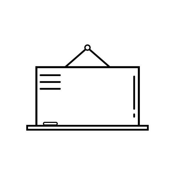 黑板线性图标符号向量。黑色轮廓黑板图标图片下载