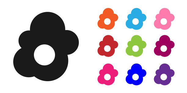 黑色炒鸡蛋图标孤立在白色背景。家常菜，煎蛋，健康早餐，蛋卷图标。设置图标彩色。向量图片下载