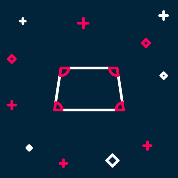 直线急性梯形图标孤立的蓝色背景。色彩缤纷的轮廓概念。向量图片下载