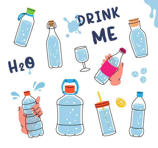 水瓶套装矢量素材图片下载