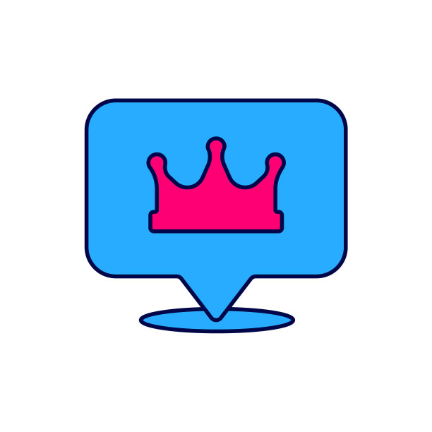 填充轮廓位置国王皇冠图标孤立的白色背景。向量图片下载