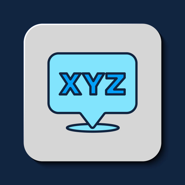 蓝色背景上的XYZ坐标系统图标图片下载