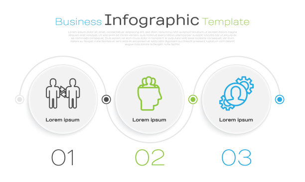 设置项目团队基地，项目团队基地和内部有齿轮的人。业务信息图表模板。向量图片下载