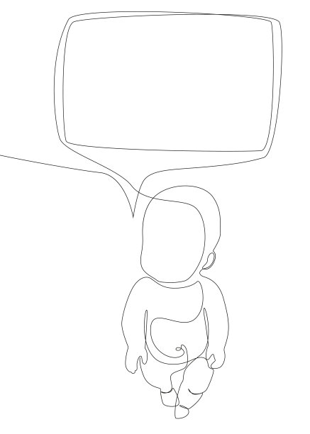 和宝宝一起连续的说话。细线插图矢量概念。轮廓画创意。图片下载