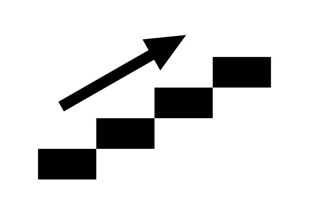 白色背景的楼梯图标图片下载