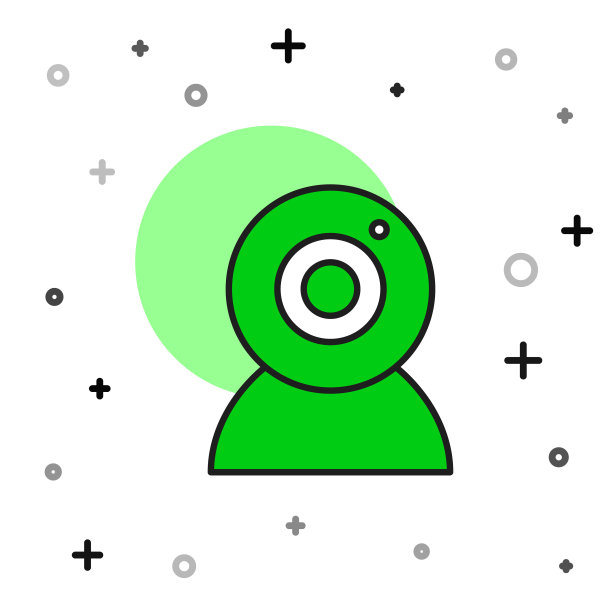 填充轮廓网络相机图标孤立的白色背景。摄像头聊天。摄像头图标。向量图片下载