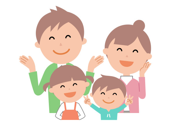 四面带微笑的二代家族上半身图片下载